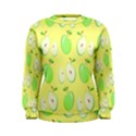 Apple Pattern Green Yellow Women s Sweatshirt View1