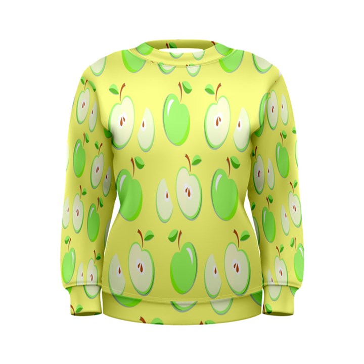 Apple Pattern Green Yellow Women s Sweatshirt