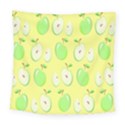 Apple Pattern Green Yellow Square Tapestry (Large) View1