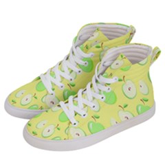 Apple Pattern Green Yellow Men s Hi-top Skate Sneakers by artworkshop