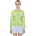 Apple Pattern Green Yellow Women s Tie Up Sweat View1