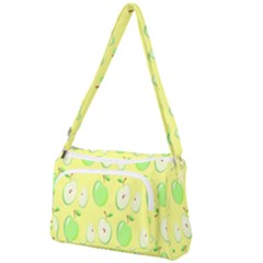 Apple Pattern Green Yellow Front Pocket Crossbody Bag by artworkshop