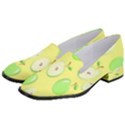 Apple Pattern Green Yellow Women s Classic Loafer Heels View2