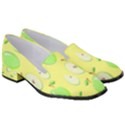 Apple Pattern Green Yellow Women s Classic Loafer Heels View3