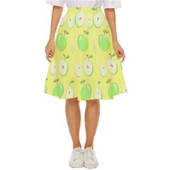 Apple Pattern Green Yellow Classic Short Skirt by artworkshop