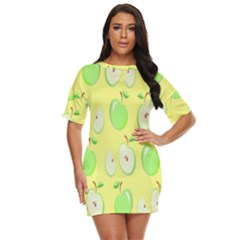 Apple Pattern Green Yellow Just Threw It On Dress by artworkshop