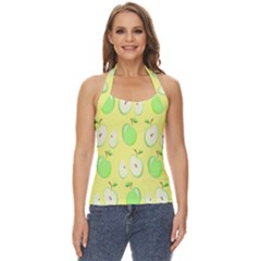 Apple Pattern Green Yellow Basic Halter Top by artworkshop