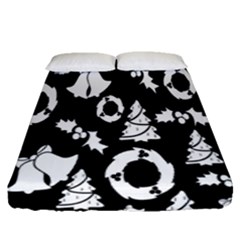  Card Christmas Decembera Fitted Sheet (queen Size) by artworkshop