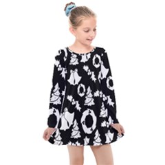  Card Christmas Decembera Kids  Long Sleeve Dress