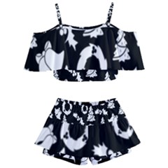  Card Christmas Decembera Kids  Off Shoulder Skirt Bikini by artworkshop