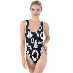  Card Christmas Decembera High Leg Strappy Swimsuit