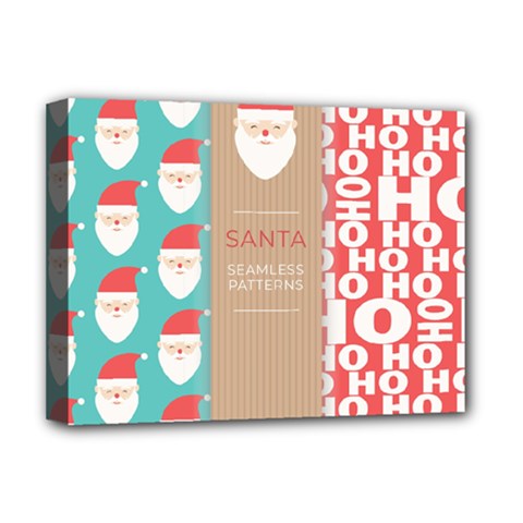  Christmas Claus Continuous Deluxe Canvas 16  X 12  (stretched)  by artworkshop