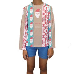  Christmas Claus Continuous Kids  Long Sleeve Swimwear by artworkshop