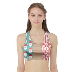  Christmas Claus Continuous Sports Bra With Border by artworkshop