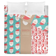  Christmas Claus Continuous Duvet Cover Double Side (queen Size) by artworkshop