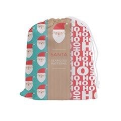  Christmas Claus Continuous Drawstring Pouch (xl) by artworkshop