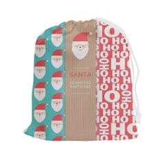  Christmas Claus Continuous Drawstring Pouch (2xl) by artworkshop