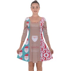  Christmas Claus Continuous Quarter Sleeve Skater Dress by artworkshop