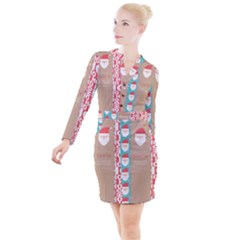  Christmas Claus Continuous Button Long Sleeve Dress by artworkshop