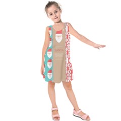  Christmas Claus Continuous Kids  Sleeveless Dress by artworkshop