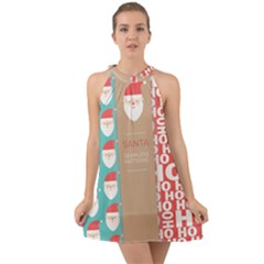  Christmas Claus Continuous Halter Tie Back Chiffon Dress by artworkshop