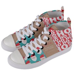  Christmas Claus Continuous Women s Mid-top Canvas Sneakers by artworkshop