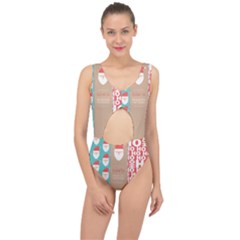  Christmas Claus Continuous Center Cut Out Swimsuit by artworkshop