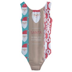  Christmas Claus Continuous Kids  Cut-out Back One Piece Swimsuit by artworkshop