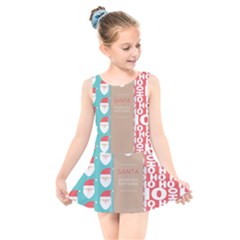  Christmas Claus Continuous Kids  Skater Dress Swimsuit by artworkshop