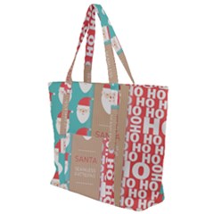  Christmas Claus Continuous Zip Up Canvas Bag by artworkshop