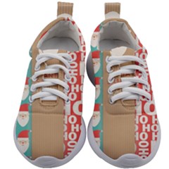  Christmas Claus Continuous Kids Athletic Shoes by artworkshop