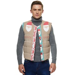  Christmas Claus Continuous Men s Short Button Up Puffer Vest	 by artworkshop