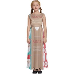  Christmas Claus Continuous Kids  Satin Sleeveless Maxi Dress by artworkshop