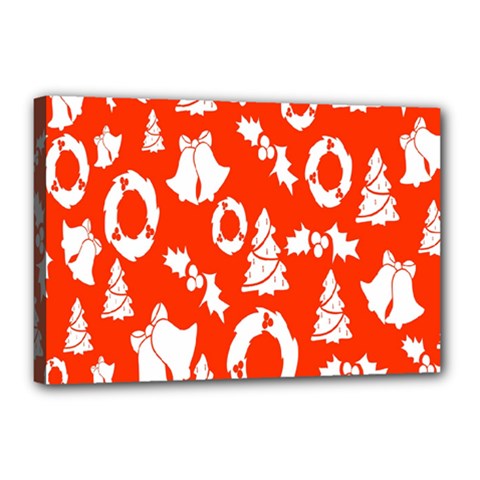 Orange Background Card Christmas  Canvas 18  X 12  (stretched) by artworkshop