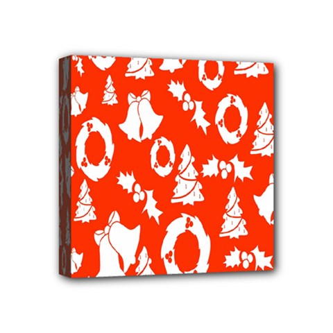 Orange Background Card Christmas  Mini Canvas 4  X 4  (stretched) by artworkshop