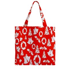 Orange Background Card Christmas  Zipper Grocery Tote Bag