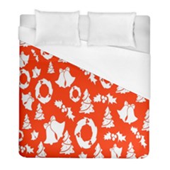 Orange Background Card Christmas  Duvet Cover (full/ Double Size) by artworkshop