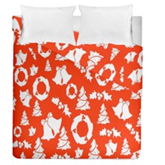 Orange Background Card Christmas  Duvet Cover Double Side (queen Size) by artworkshop