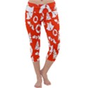 Orange Background Card Christmas  Capri Yoga Leggings View1