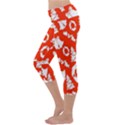 Orange Background Card Christmas  Capri Yoga Leggings View2