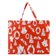 Orange Background Card Christmas  Zipper Large Tote Bag by artworkshop