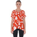 Orange Background Card Christmas  Cut Out Side Drop Tee View1