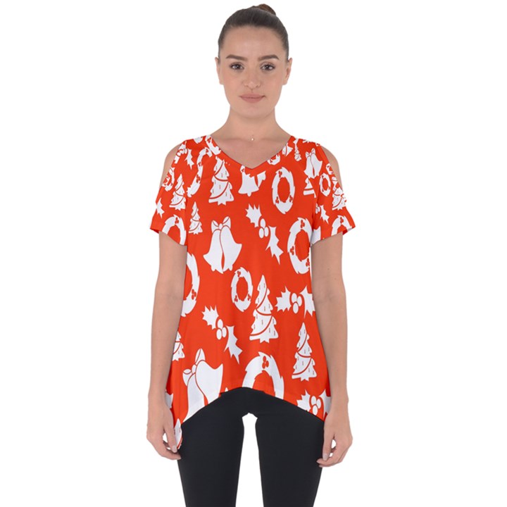 Orange Background Card Christmas  Cut Out Side Drop Tee