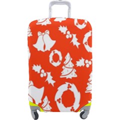 Orange Background Card Christmas  Luggage Cover (large) by artworkshop