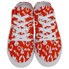 Orange Background Card Christmas  Half Slippers by artworkshop