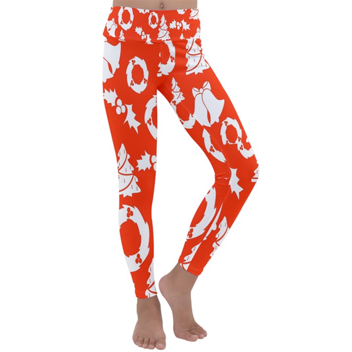 Orange Background Card Christmas  Kids  Lightweight Velour Classic Yoga Leggings