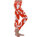 Orange Background Card Christmas  Kids  Lightweight Velour Classic Yoga Leggings View3