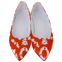 Orange Background Card Christmas  Women s Low Heels by artworkshop