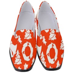 Orange Background Card Christmas  Women s Classic Loafer Heels by artworkshop