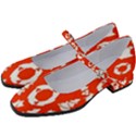 Orange Background Card Christmas  Women s Mary Jane Shoes View2